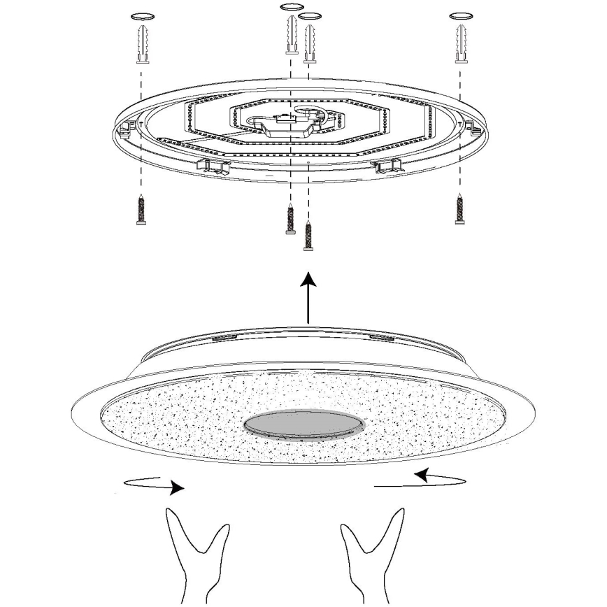 Eglo - LED RGB Dimmable ceiling light LANCIANO-C LED/53W/230V + remote control