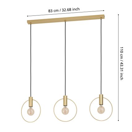 Eglo - Chandelier on a string 3xE27/40W/230V