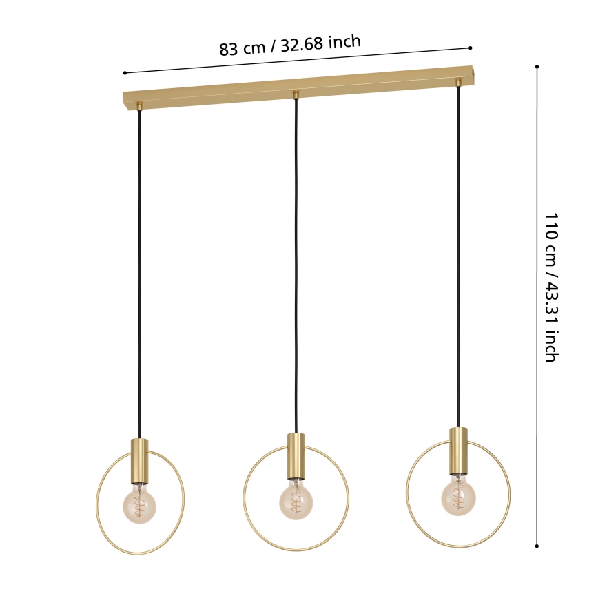 Eglo - Chandelier on a string 3xE27/40W/230V