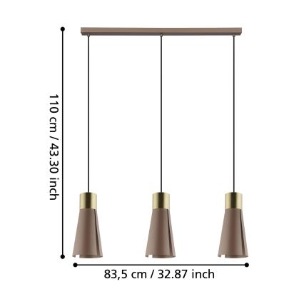 Eglo 98839 - LOSALOMAS LED cable pendant, 3x GU10 / 4.5W / 230V