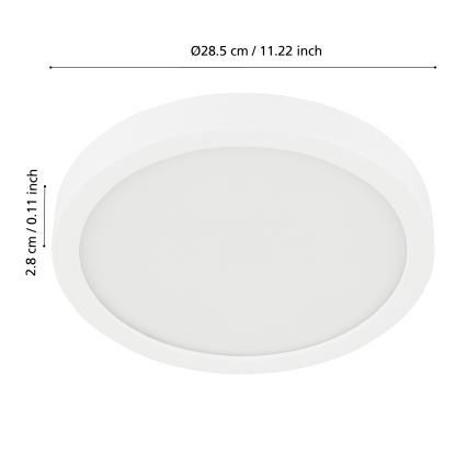Eglo - LED Dimmable bathroom ceiling light LED/19,5W/230V 2700-6500K IP44 ZigBee