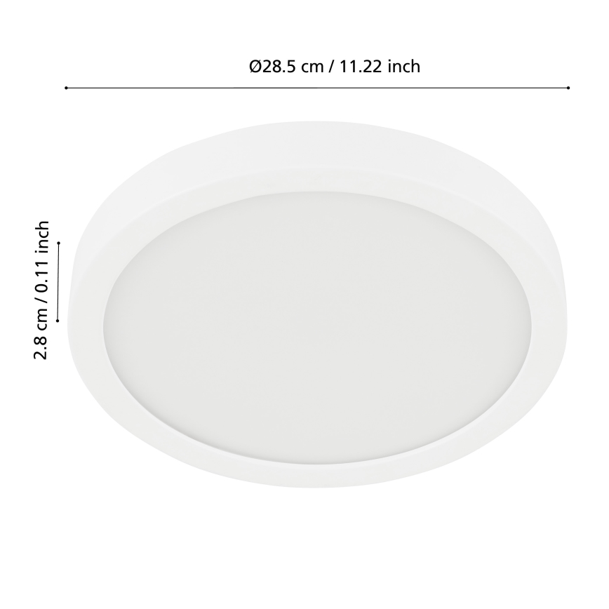 Eglo - LED Dimmable bathroom ceiling light LED/19,5W/230V 2700-6500K IP44 ZigBee