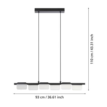 Eglo - LED Dimmable chandelier on a string 6xLED/4,5W/230V
