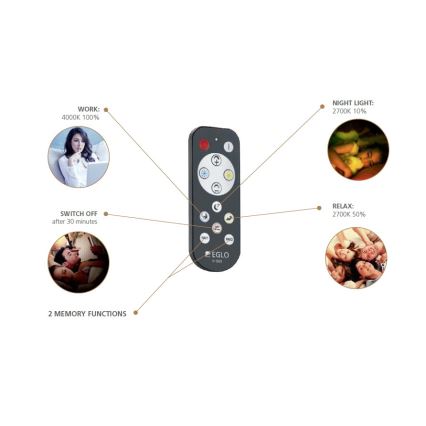Eglo - LED Dimmable ceiling light -A LED/24W/230V + remote control