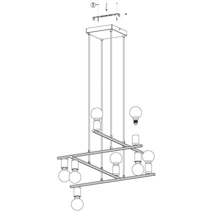 Eglo - Chandelier on a string 8xE27/40W/230V