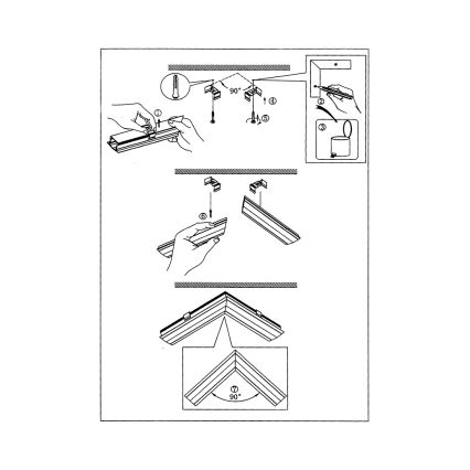 Eglo - Corner profile for LED strips 18x18x110 mm