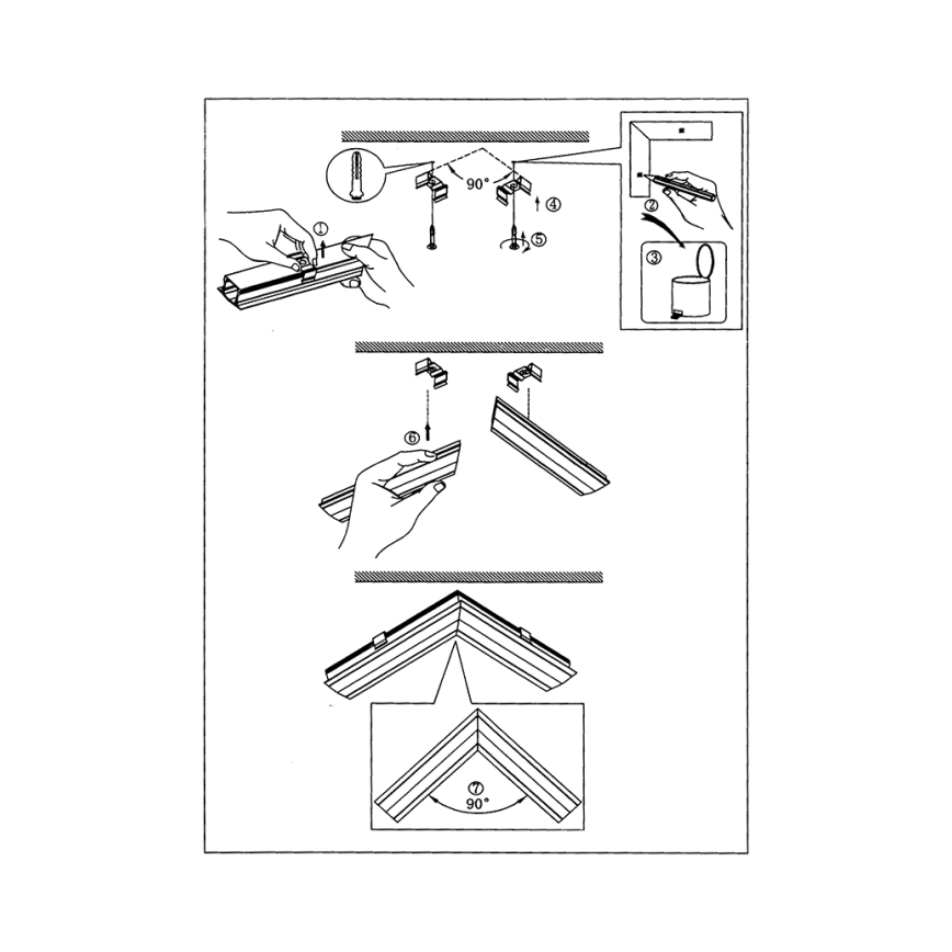 Eglo - Corner profile for LED strips 18x18x110 mm