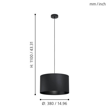 Eglo - Chandelier on a string 1xE27/40W/230V
