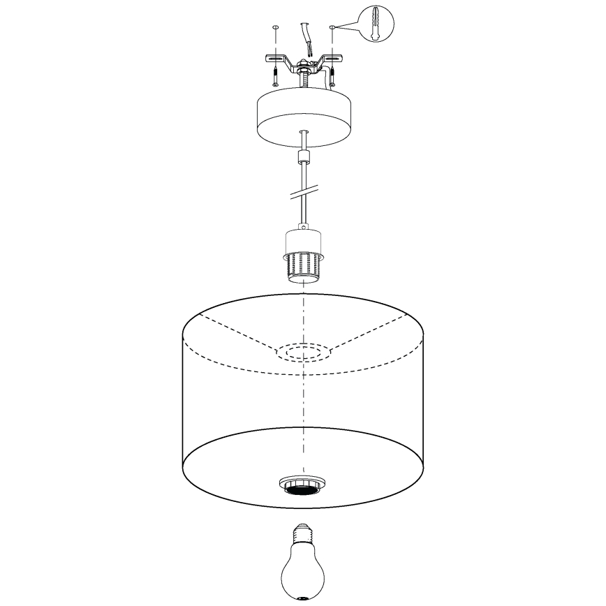 Eglo - Chandelier on a string 1xE27/40W/230V