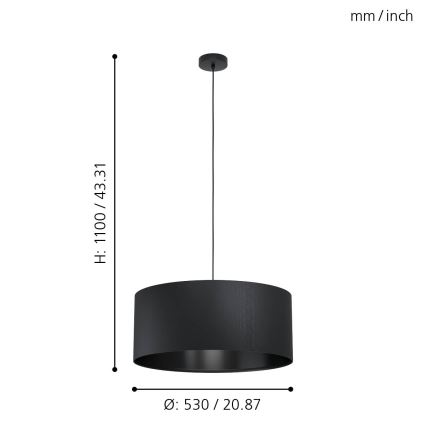 Eglo - Chandelier on a string 1xE27/40W/230V