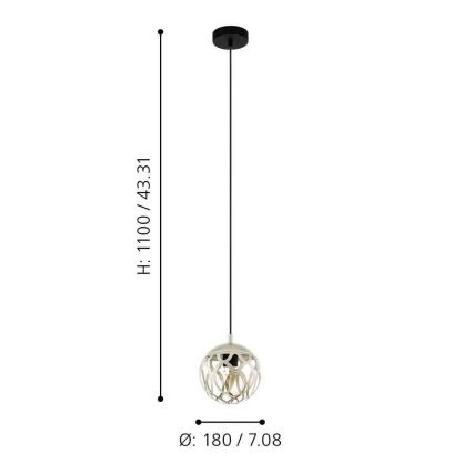 Eglo - Chandelier on a string 1xE27/60W/230V