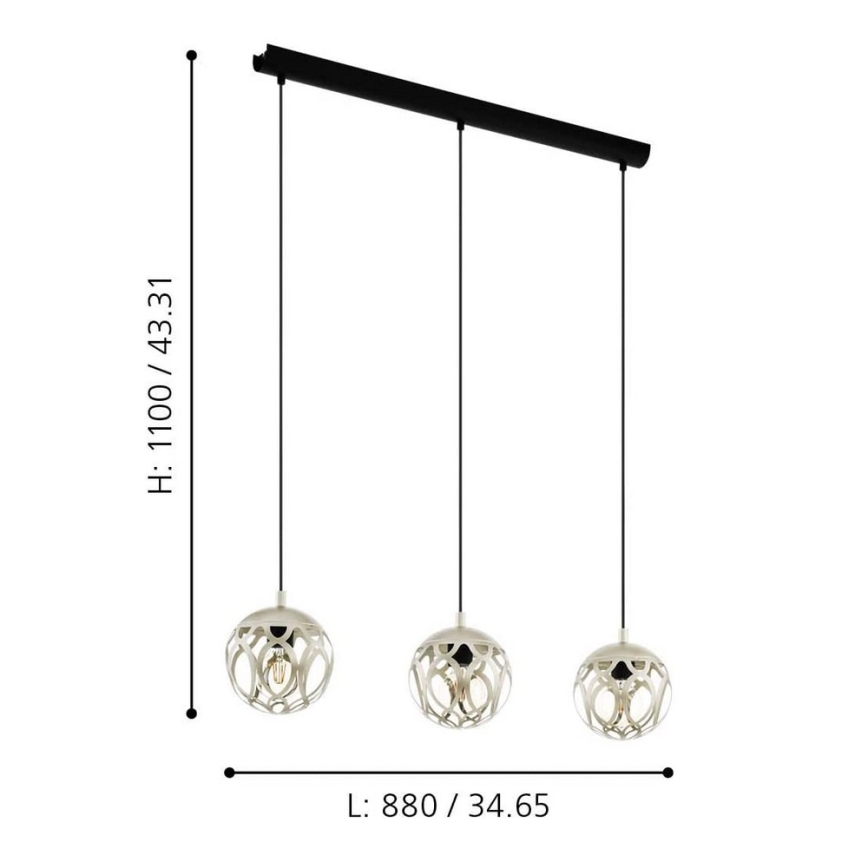 Eglo - Chandelier on a string 3xE27/60W/230V