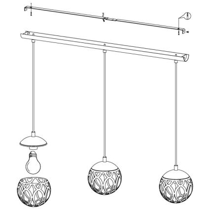 Eglo - Chandelier on a string 3xE27/60W/230V