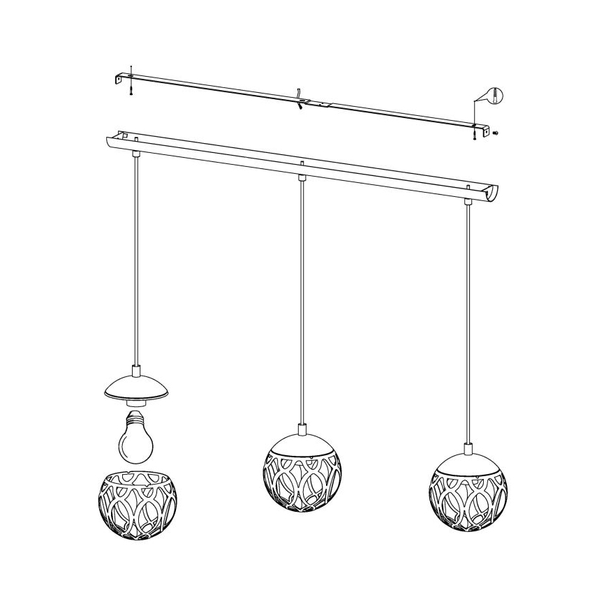 Eglo - Chandelier on a string 3xE27/60W/230V