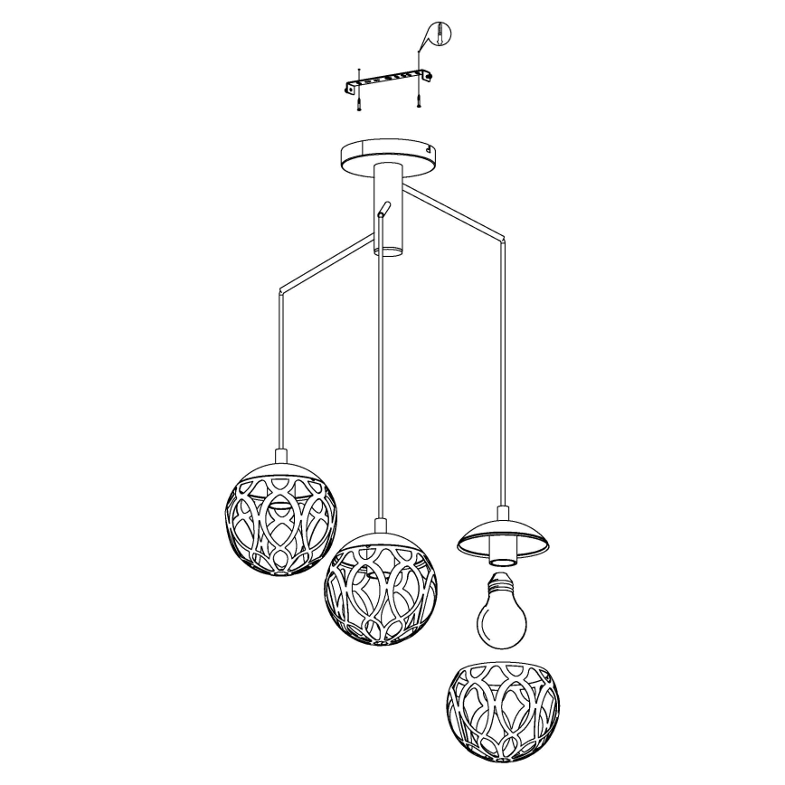 Eglo - Chandelier on a string 3xE27/60W/230V