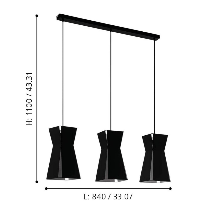 Eglo - Chandelier on a string 3xE27/40W/230V