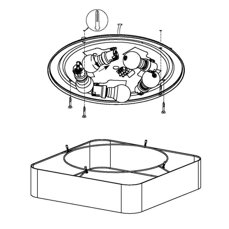 Eglo - Ceiling light 5xE27/25W/230V