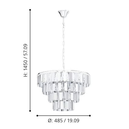 Eglo - Chandelier on a chain 7xE14/40W/230V