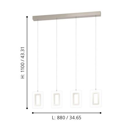 Eglo 99107 - ENALURI LED cable pendant light 4xLED/5,4W/230V