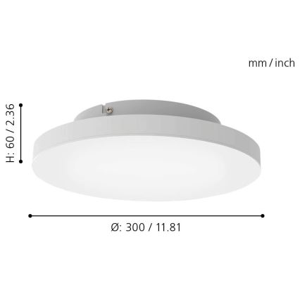 Eglo - LED RGB Dimmable ceiling light TURCONA-C LED/15W/230V + remote control