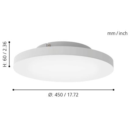 Eglo - LED RGB Dimming ceiling light TURCONA-C LED/20W/230V + RC