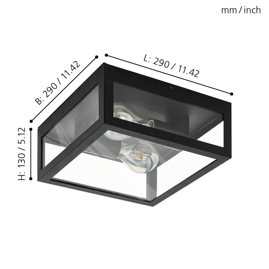 Eglo - Bathroom ceiling light 2xE27/40W/230V IP44