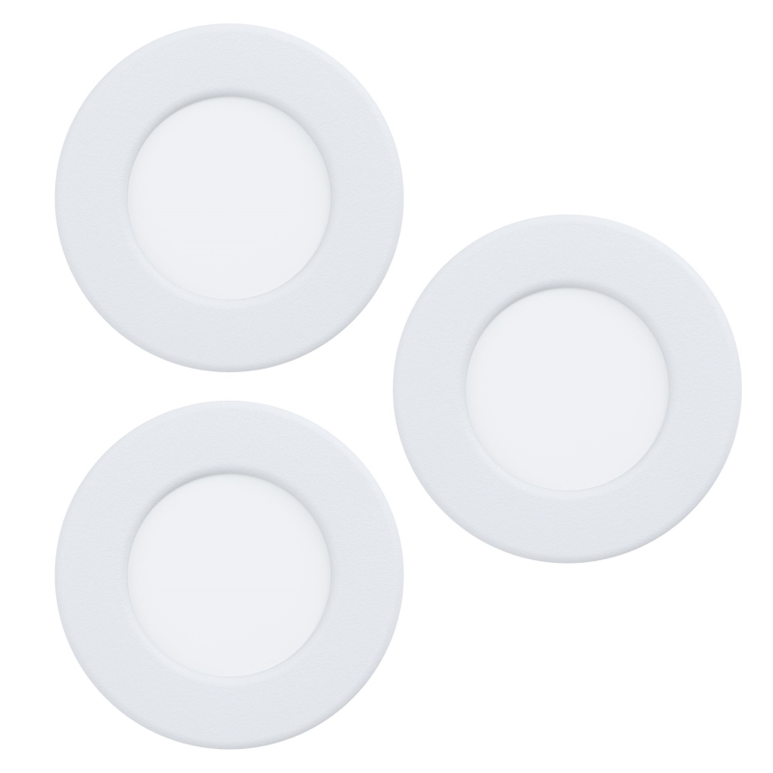 Eglo - 3-piece set of FUEVA 5 LED recessed downlights, 1 x LED / 2.7 W / 230 V, Ø 8.6 cm