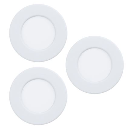 Eglo - Set of 3 FUEVA 5 LED recessed ceiling lights, 2.7 W / 230 V, Ø 8.6 cm