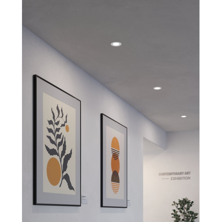 Eglo - Set of 3 FUEVA 5 LED recessed ceiling lights, 2.7 W / 230 V, Ø 8.6 cm