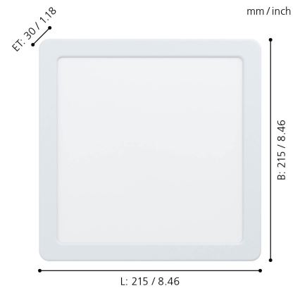 Eglo - LED Recessed light LED/16,5W/230V