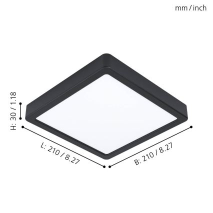 Eglo - LED Ceiling Light LED/16,5W/230V 21x21 cm