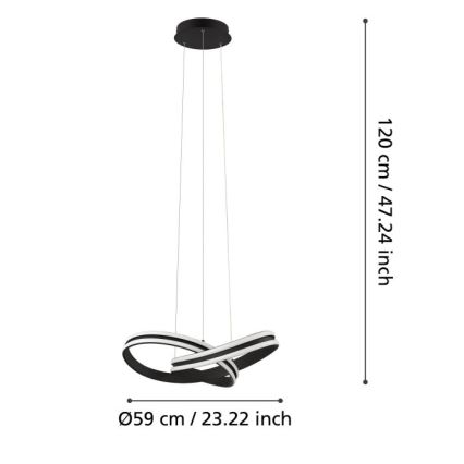 Eglo - LED Chandelier on a string 2xLED/18W/230V