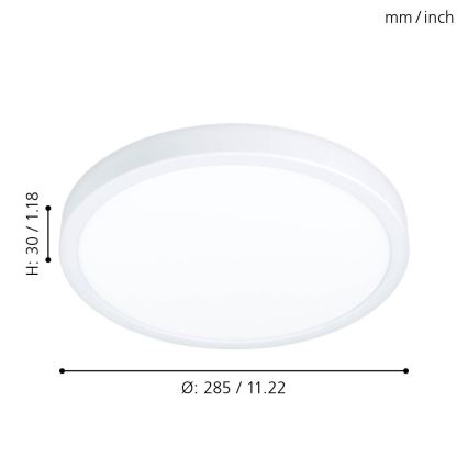 Eglo - LED Bathroom ceiling light LED/20W/230V IP44