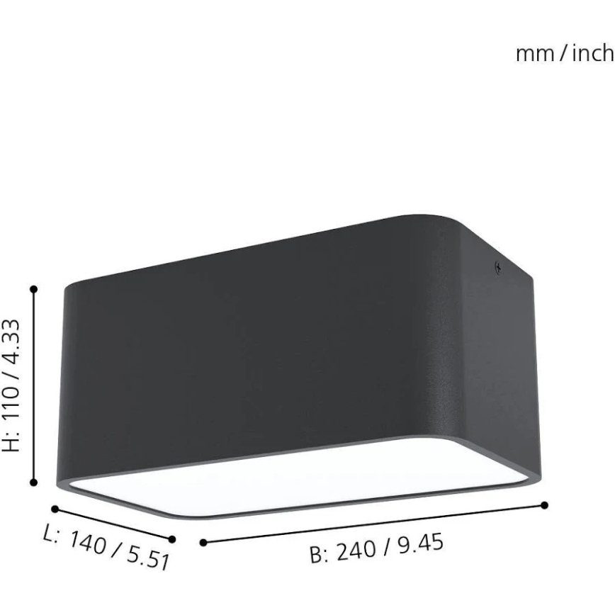 Eglo 99284 - Ceiling light GRIMASOLA 2xE27/28W/230V