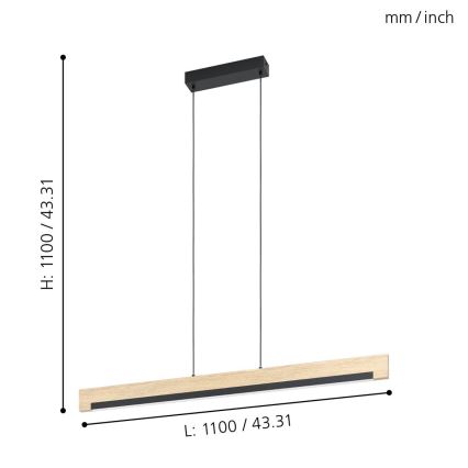 Eglo - LED Dimmable chandelier on a string LED/25,5W/230V