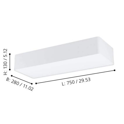 Eglo 99298 - POSADERRA Ceiling Light 3xE27/28W/230V