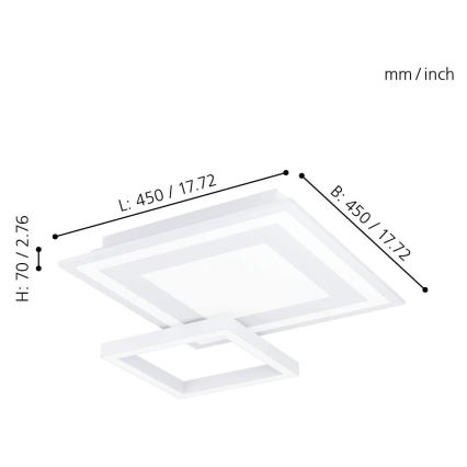 Eglo - LED RGB Dimmable ceiling light SAVATAEILA-C LED/20W/230V