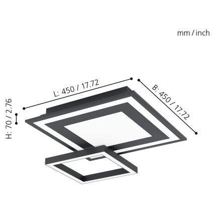 Eglo - LED RGB Dimmable ceiling light SAVATAEILA-C LED/20W/230V