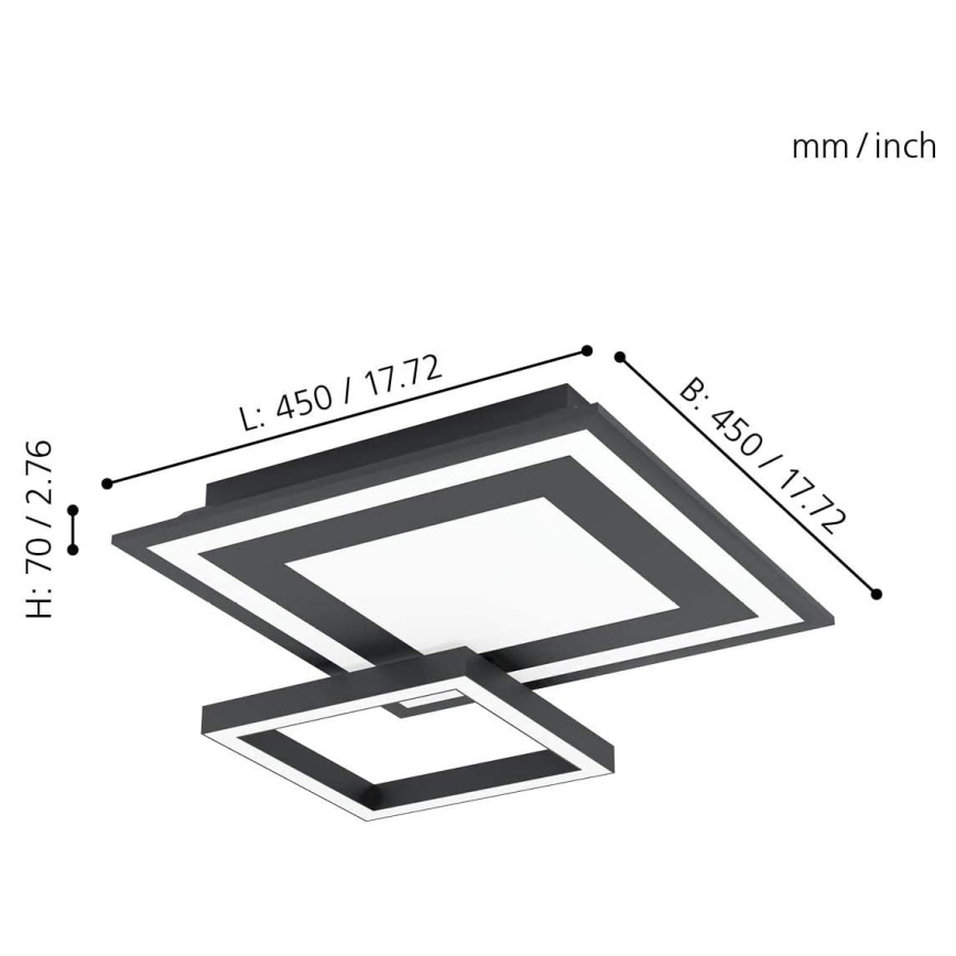 Eglo - LED RGB Dimmable ceiling light SAVATAEILA-C LED/20W/230V