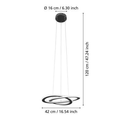 Eglo 99396 - ROLIMARE Cable-Suspended LED Pendant LED/35W/230V