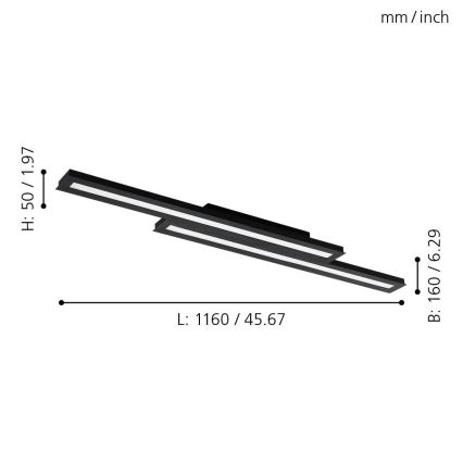 Eglo - LED RGB Dimmable ceiling light SALITERAS-C 2xLED/10W/230V