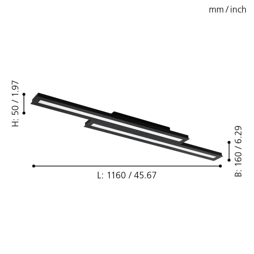 Eglo - LED RGB Dimmable ceiling light SALITERAS-C 2xLED/10W/230V