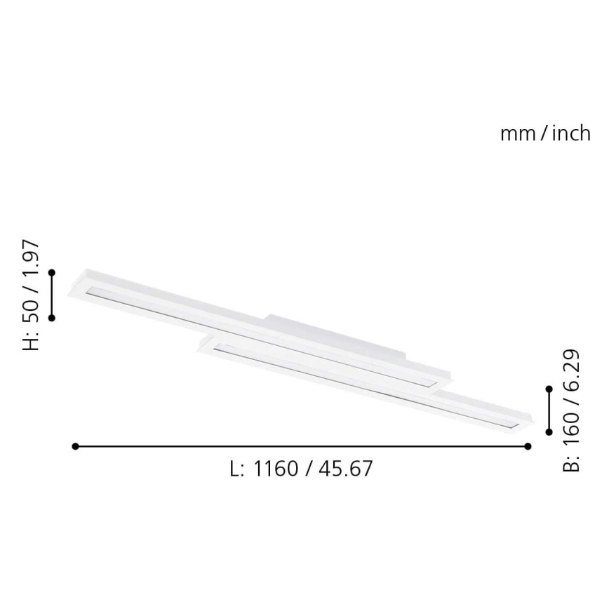 Eglo - LED RGB Dimmable ceiling light SALITERAS-C 2xLED/10W/230V
