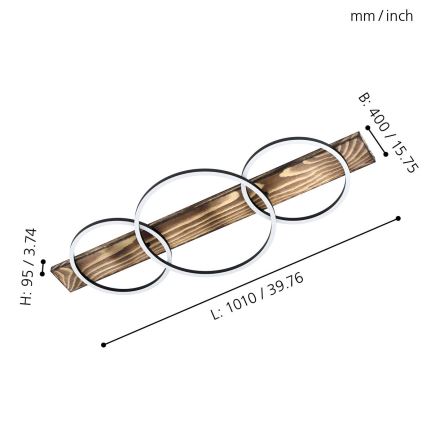 Eglo - LED Ceiling light 2xLED/12W/230V + LED/12W