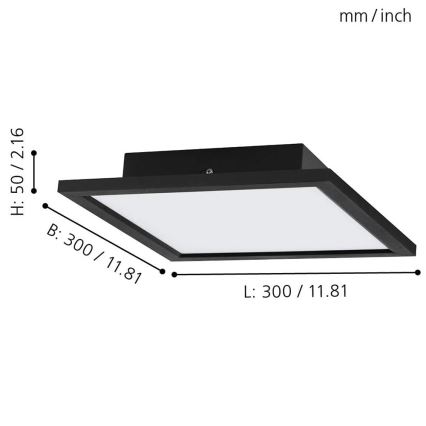 Eglo - LED RGB Dimmable Ceiling Light SALOBRENA-C LED/16W/230V 30x30 cm + Remote Control