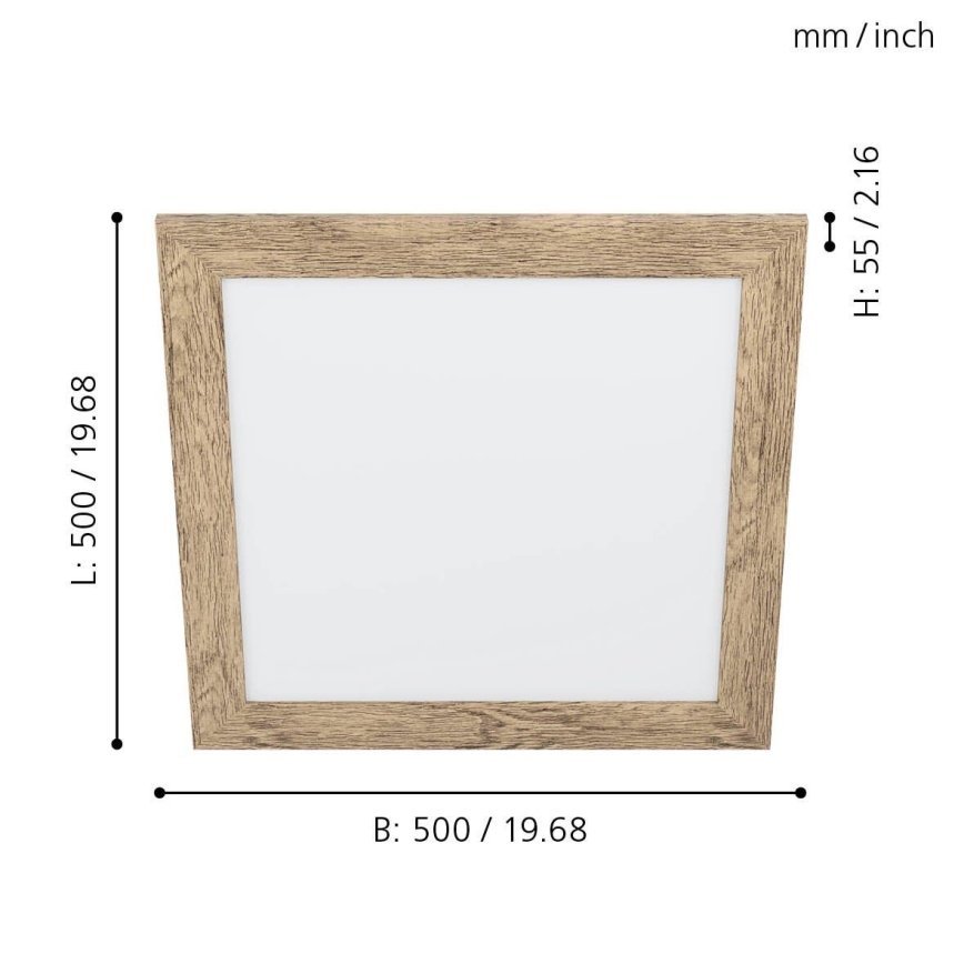 Eglo 99435 - LED Ceiling Light PIGLIONASSO LED/20W/230V 500x500 mm