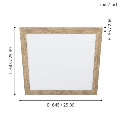 Eglo - LED Ceiling light LED/32W/230V 645x645 mm