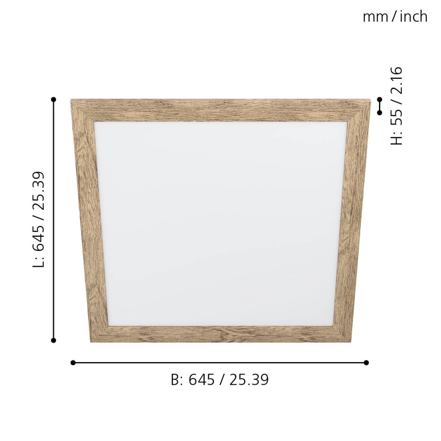 Eglo 99436 - PIGLIONASSO LED Ceiling Light LED/32W/230V 645x645 mm