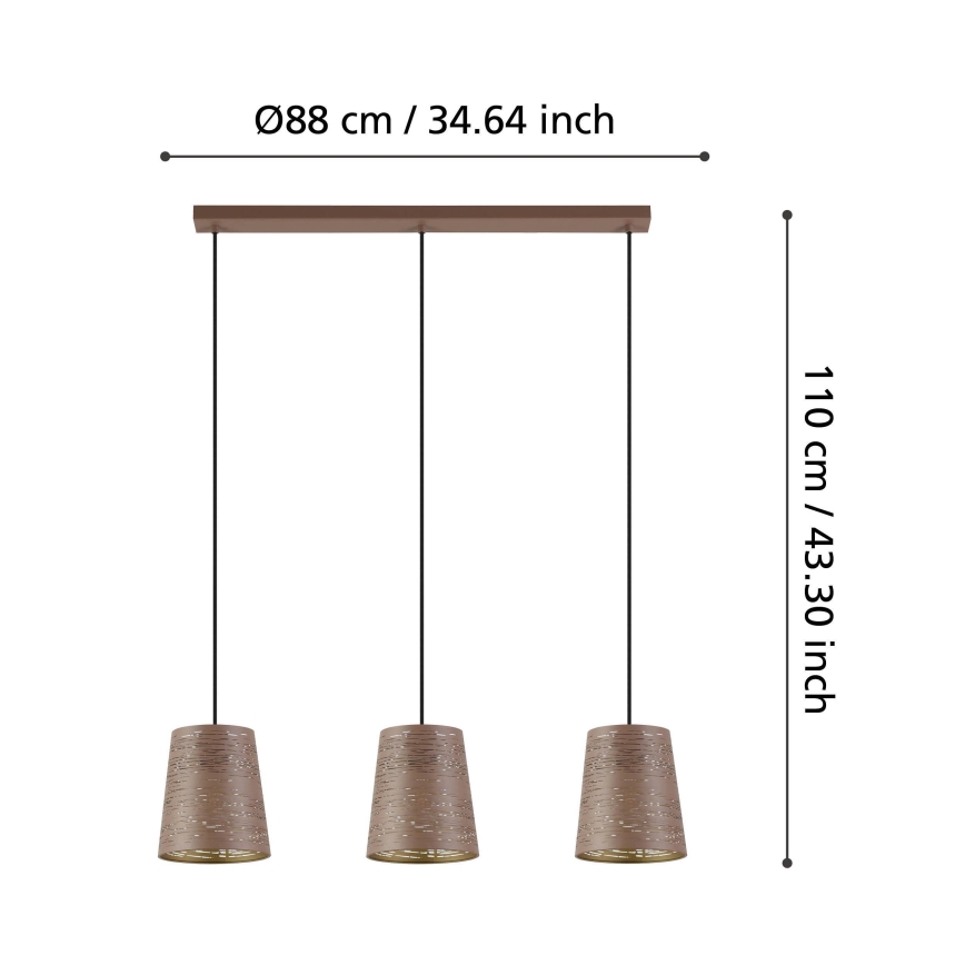 Eglo - Chandelier on a string 3xE27/40W/230V