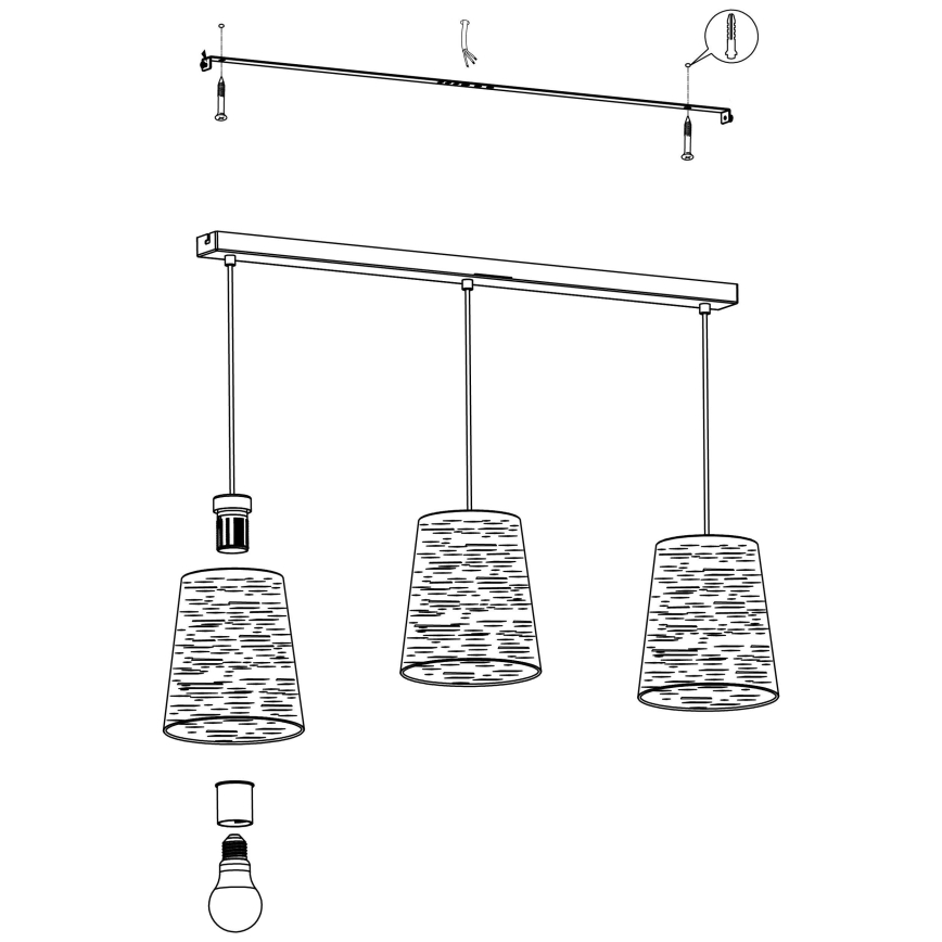 Eglo - Chandelier on a string 3xE27/40W/230V